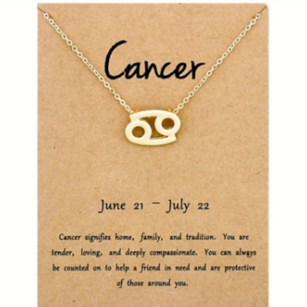 Cancer zodiac sign necklace